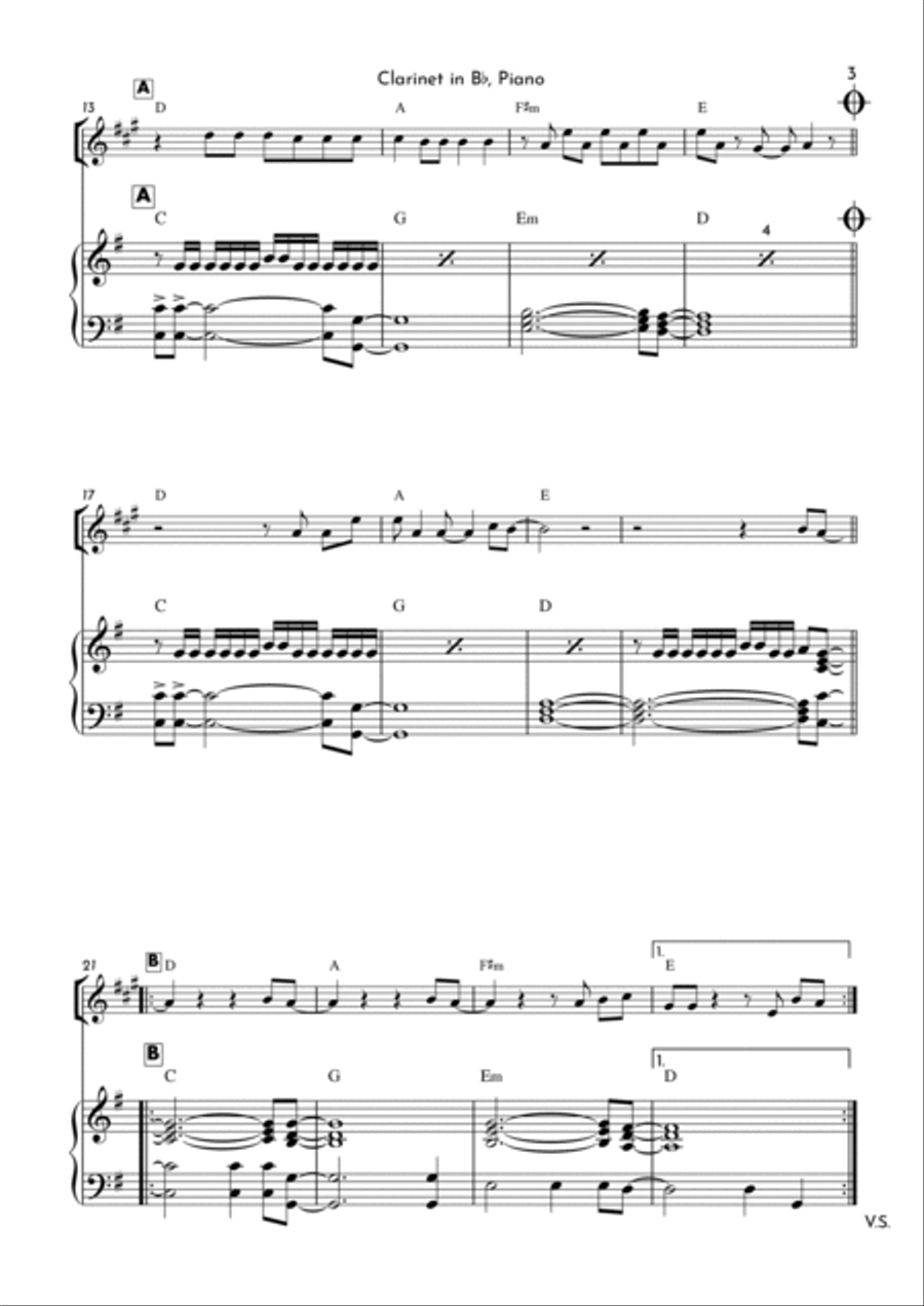 Maroon B-Flat Clarinet scores gallery preview page 3