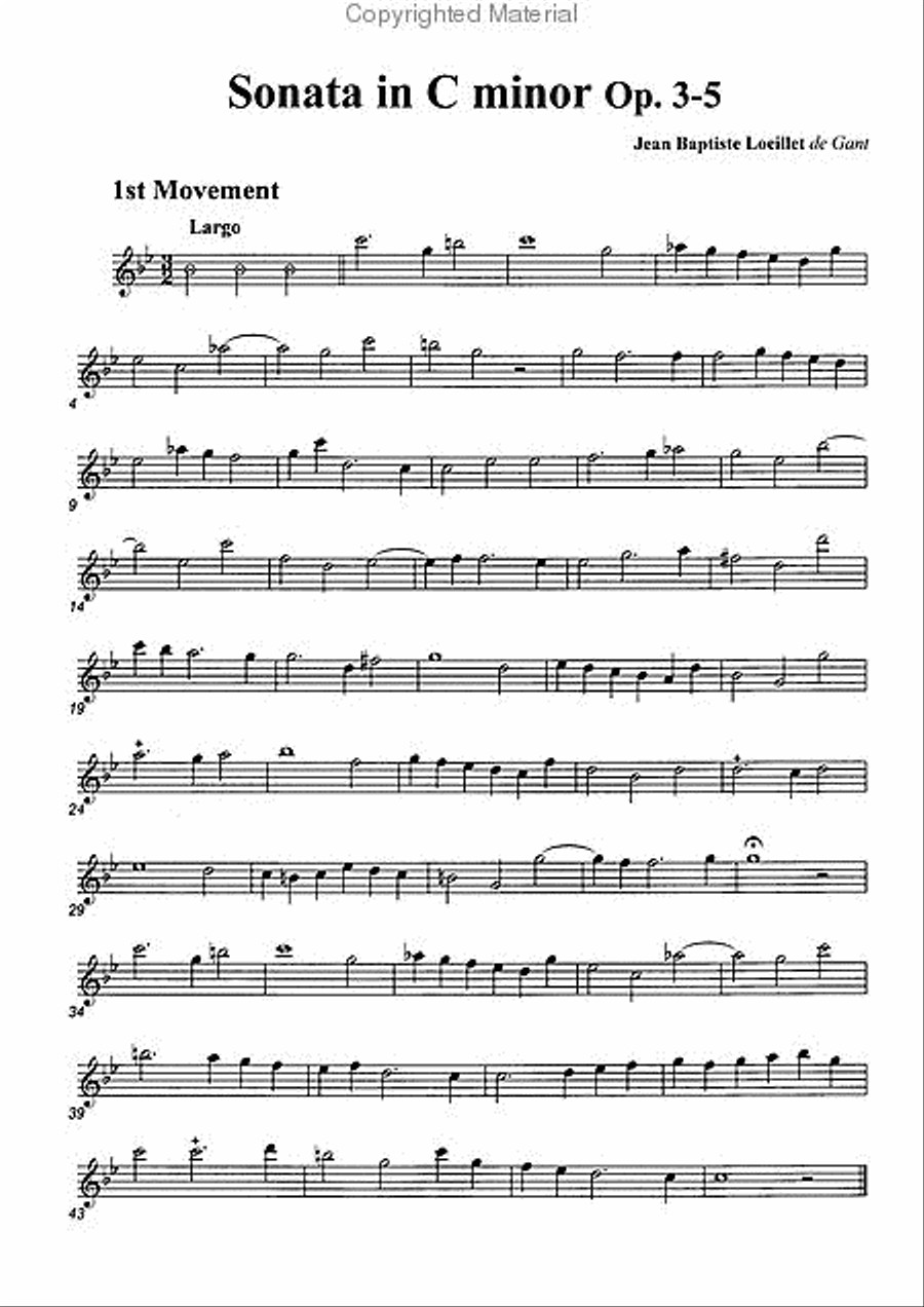 Sonata in C minor, Op. 3-5 Alto Recorder scores gallery preview page 2