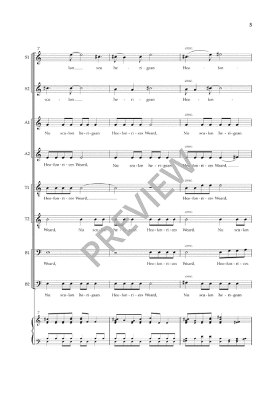 Caedmon's Hymn SSAATTBB scores gallery preview page 6