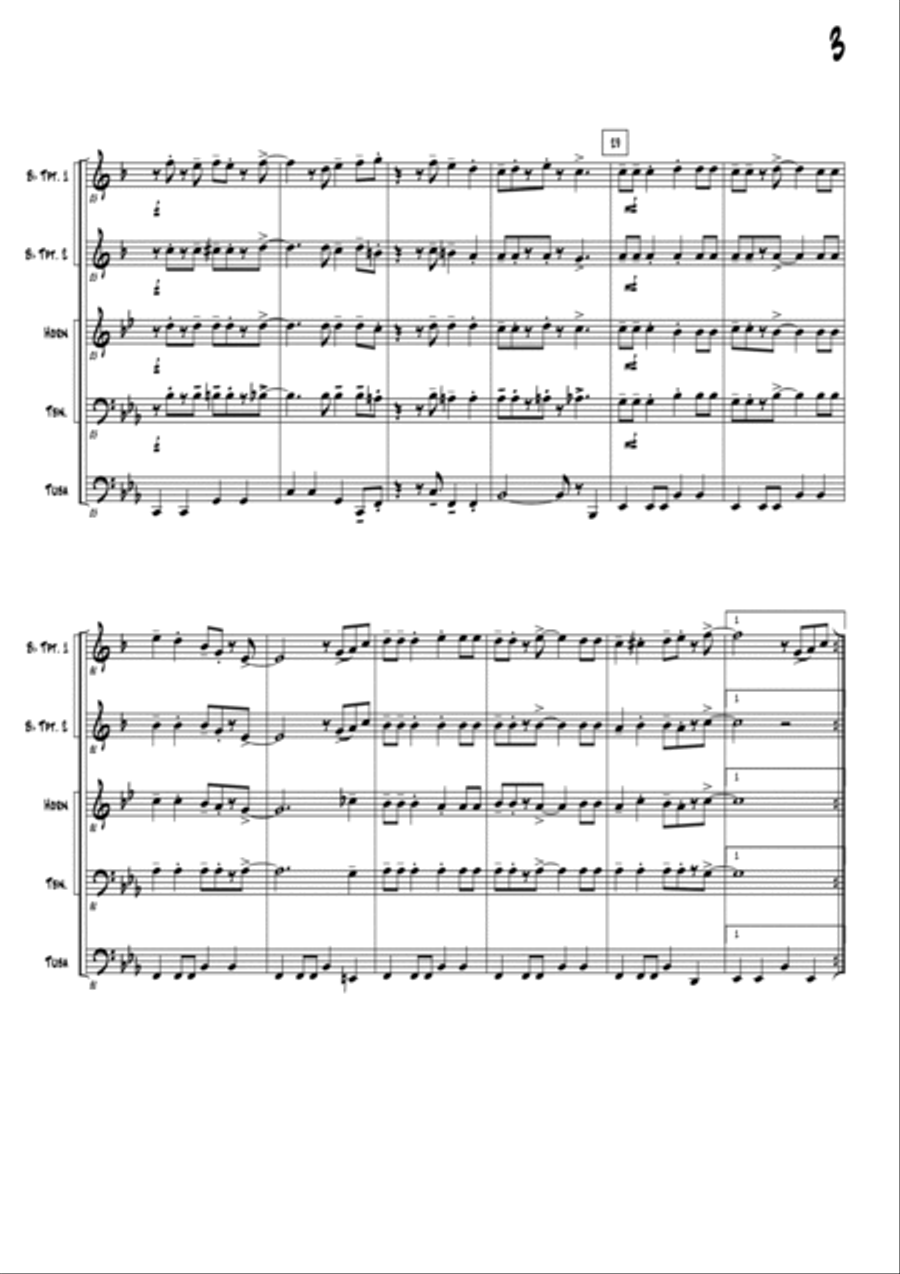 Rockin' Around The Christmas Tree Brass Ensemble scores gallery preview page 4