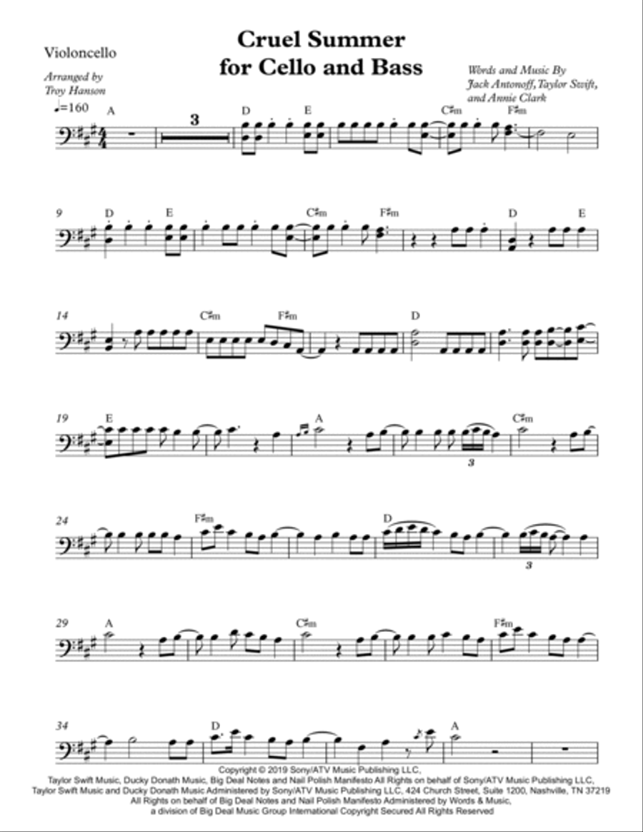 Cruel Summer String Duet scores gallery preview page 6