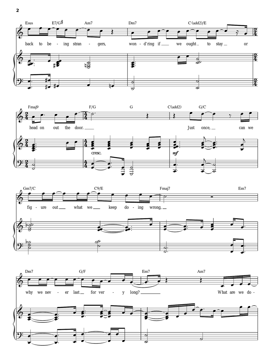 Just Once Piano, Vocal scores gallery preview page 2