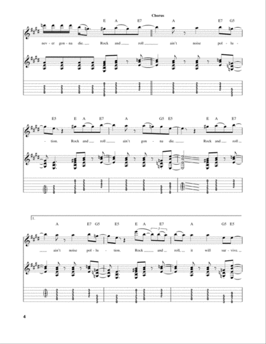 Rock And Roll Ain't Noise Pollution Acoustic Guitar scores gallery preview page 4
