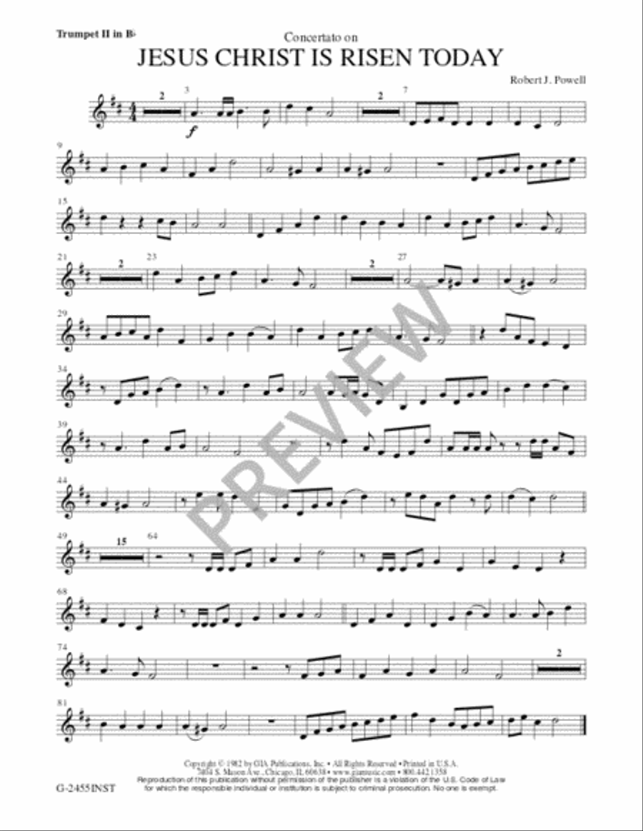 Jesus Christ Is Risen Today - Instrument edition Trombone scores gallery preview page 3