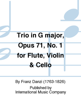 Book cover for Trio In G Major, Opus 71, No. 1 For Flute, Violin & Cello