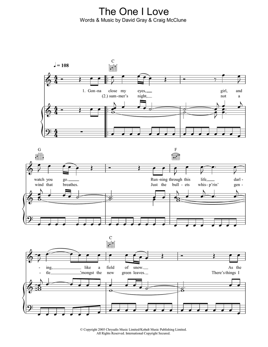 The One I Love Acoustic Guitar scores gallery preview page 1