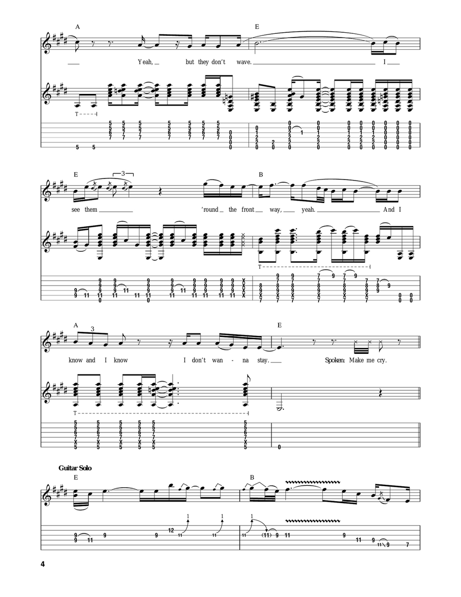 Yellow Ledbetter Acoustic Guitar scores gallery preview page 4