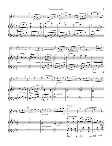 Chanson de Matin Op. 15 for flute and piano image number null
