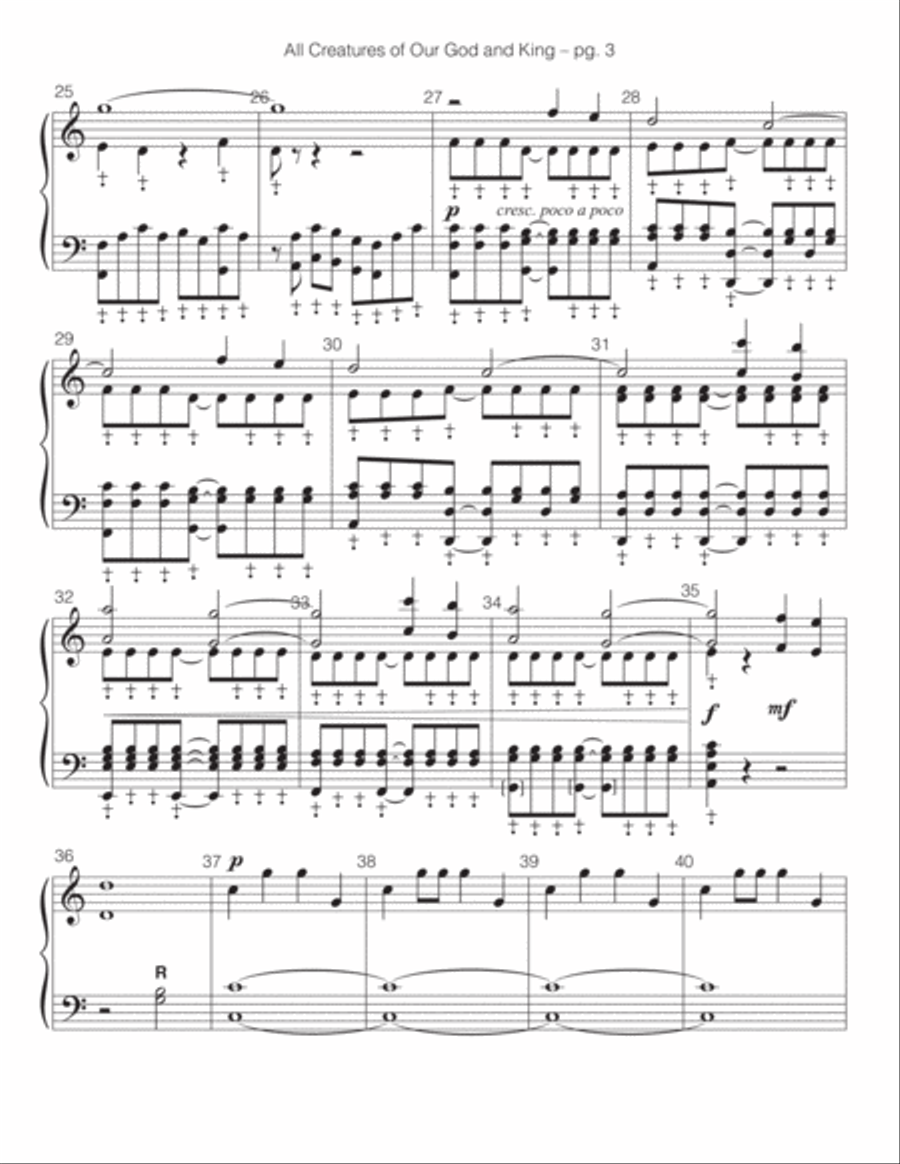 All Creatures of Our God and King (5-octaves Handbells) (REPRODUCIBLE)