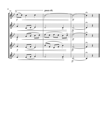 Thaxted (hymn tune based on excerpt from "Jupiter" from The Planets) (Bb) (Violin Quintet) image number null