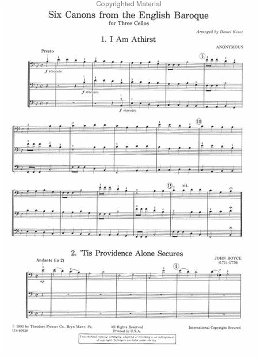 Six Canons From The English Baroque Chamber Music scores gallery preview page 2