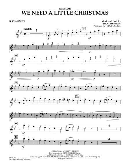 We Need a Little Christmas (from "Mame") - Bb Clarinet 1