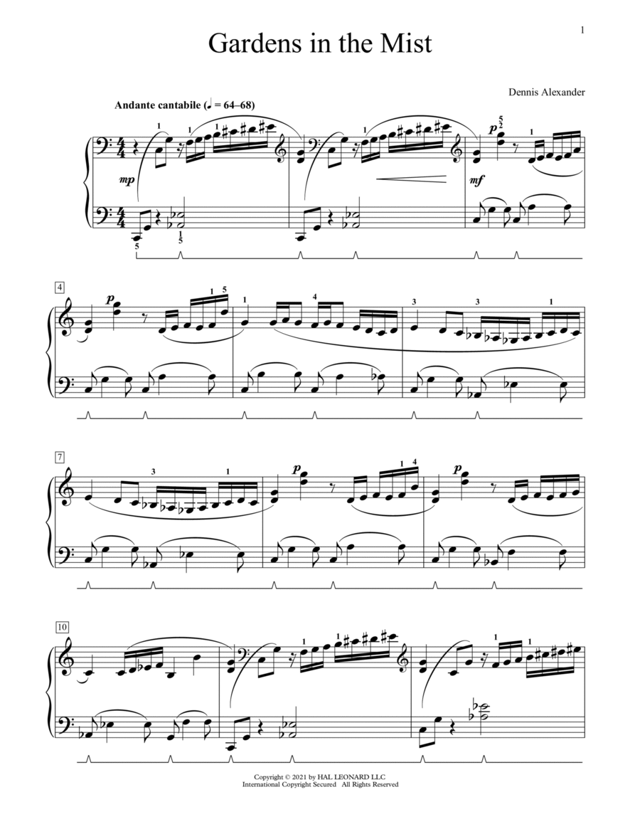 Gardens In The Mist Gardens In The Mist Piano Method scores gallery preview page 1