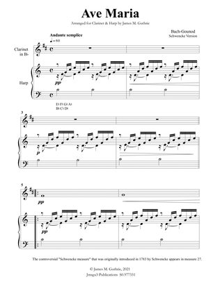 Bach-Gounod: Ave Maria, Schwencke version for Clarinet & Harp