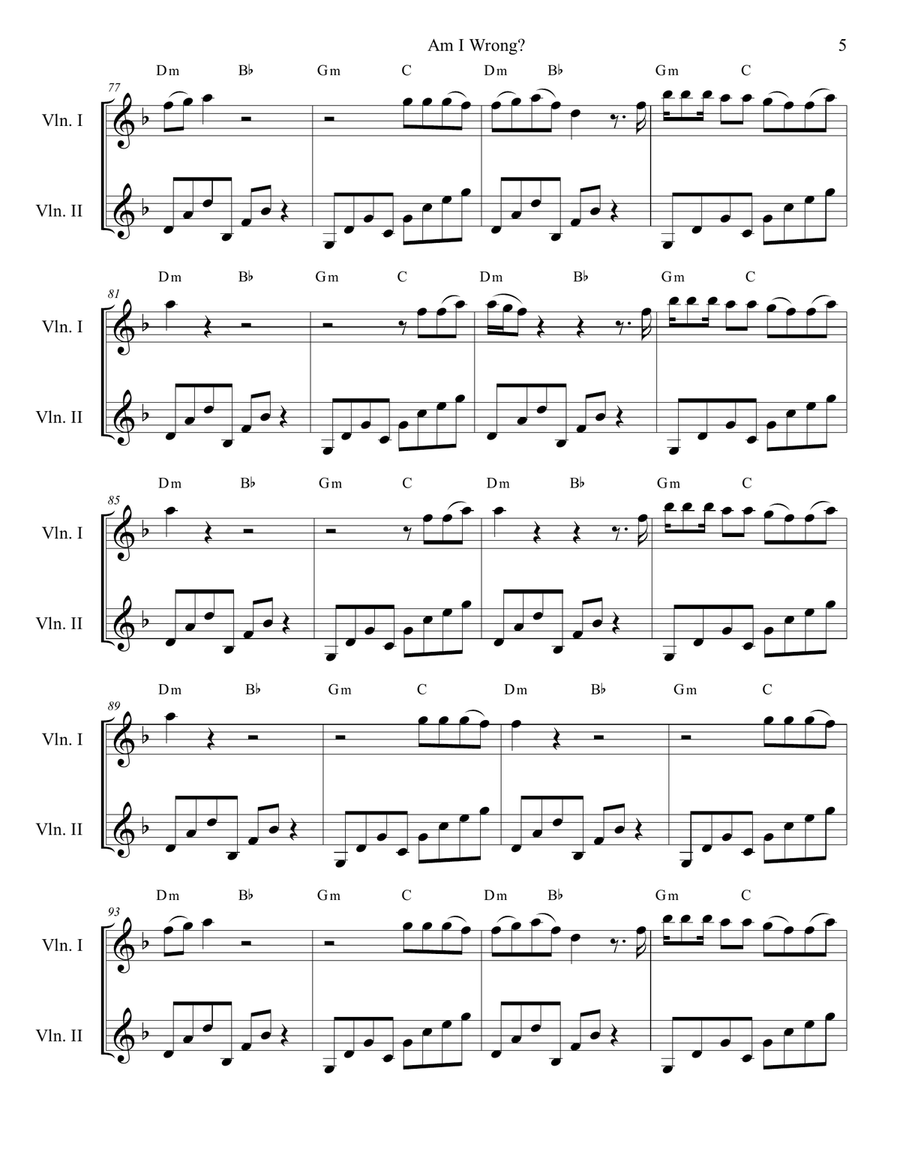 Am I Wrong String Duet scores gallery preview page 5