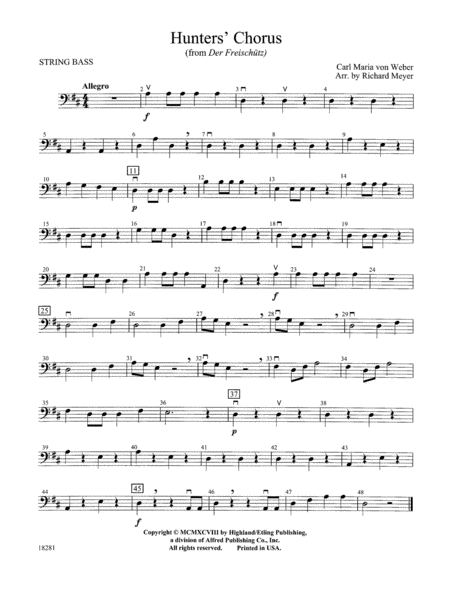 Hunters' Chorus from Der Freischutz: String Bass