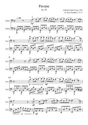 Pavane, Gabriel Faure, op. 50 for Cello Duet