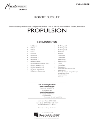 Book cover for Propulsion - Conductor Score (Full Score)