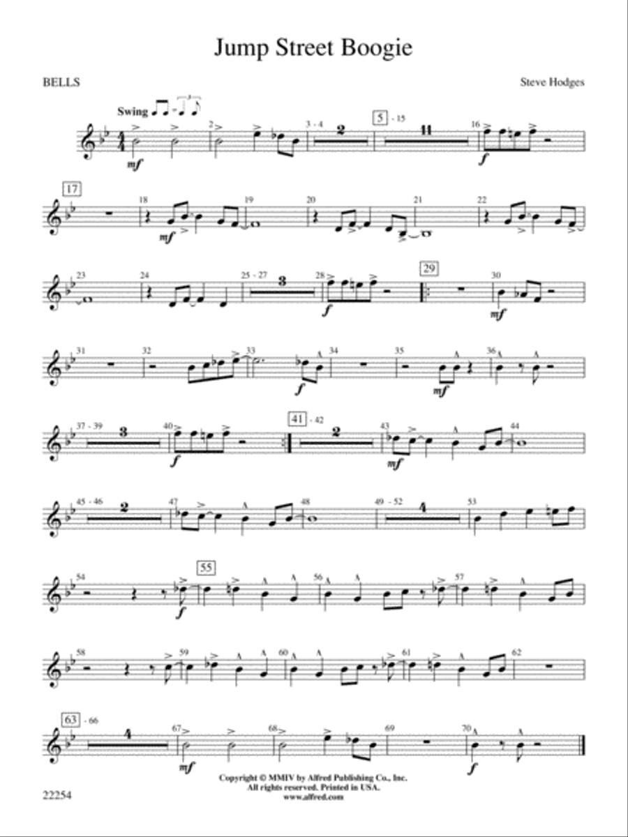 Jump Street Boogie: Bells Concert Band scores gallery preview page 1
