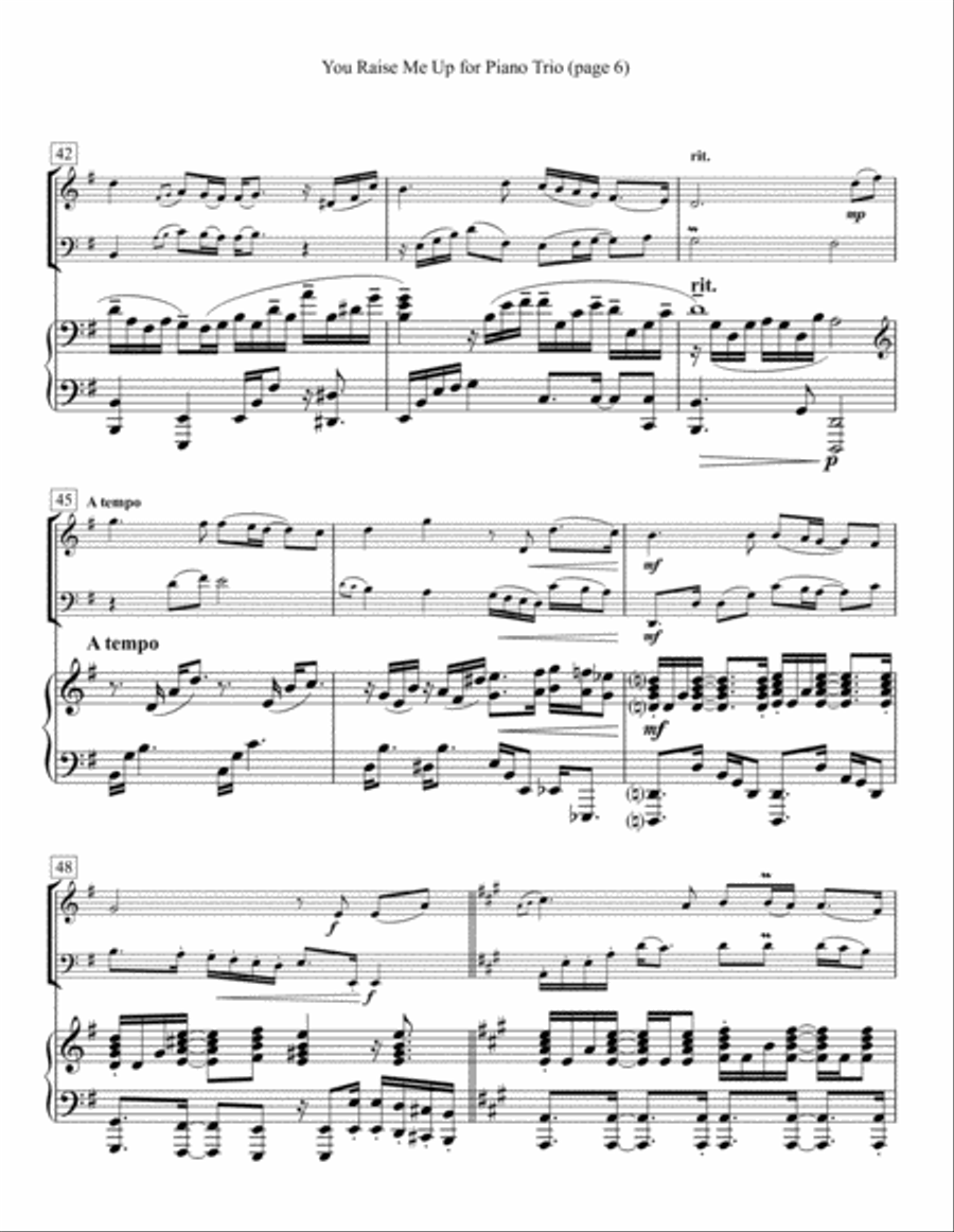 You Raise Me Up You Raise Me Up Piano Trio scores gallery preview page 6