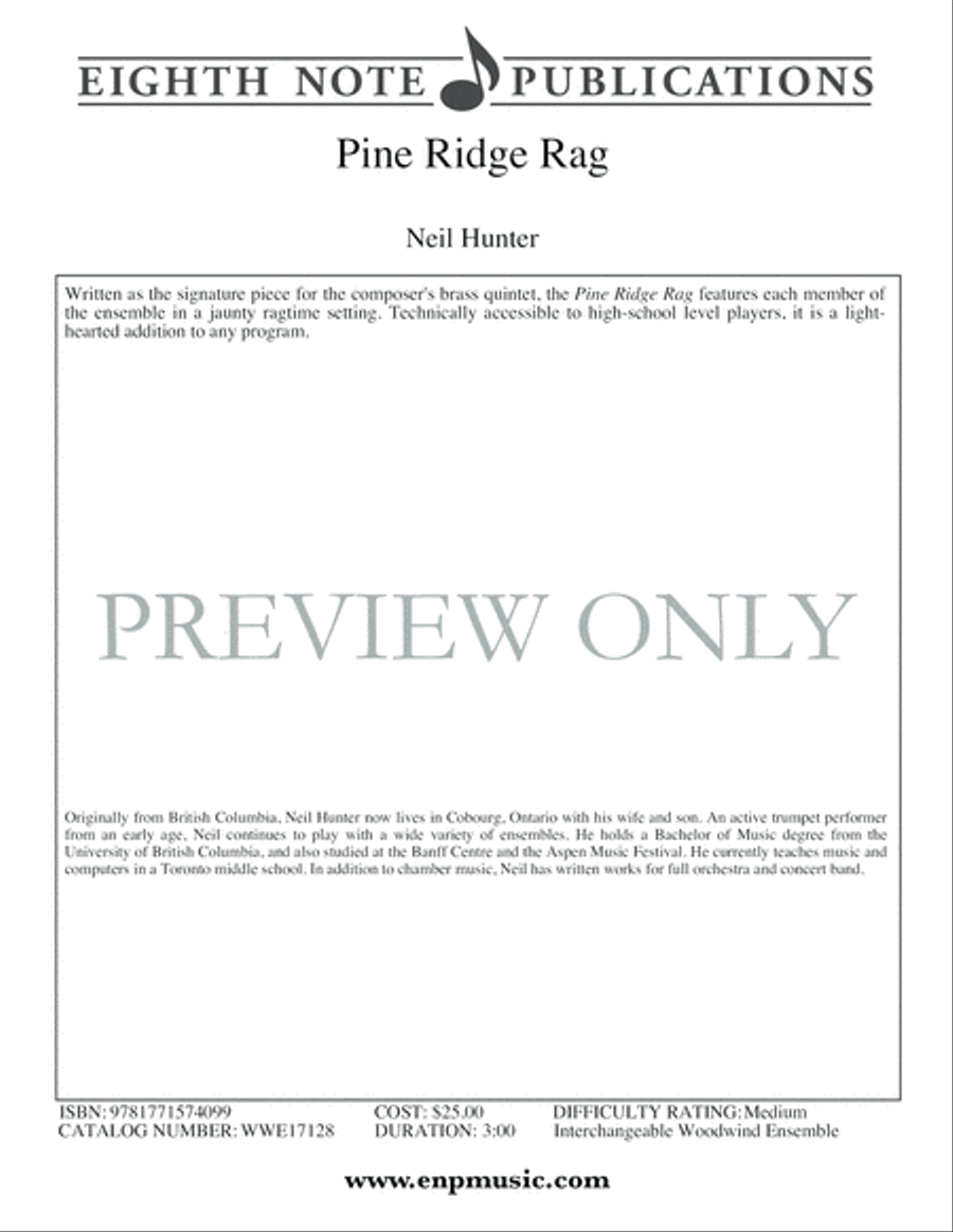 Pine Ridge Rag Pine Ridge Rag Woodwind Ensemble scores gallery preview page 2