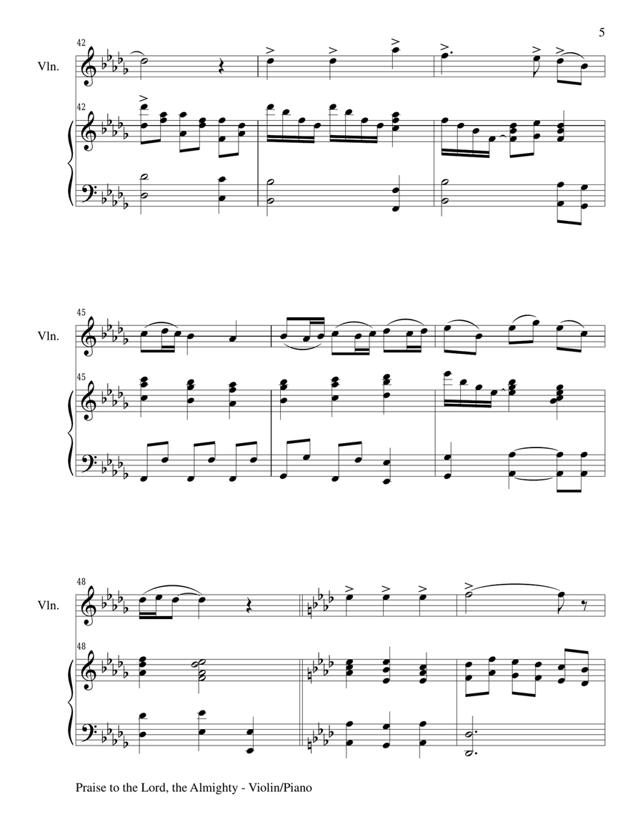12 MAJESTIC HYMNS for Violin & Piano (Score & Parts included) Violin Solo scores gallery preview page 6