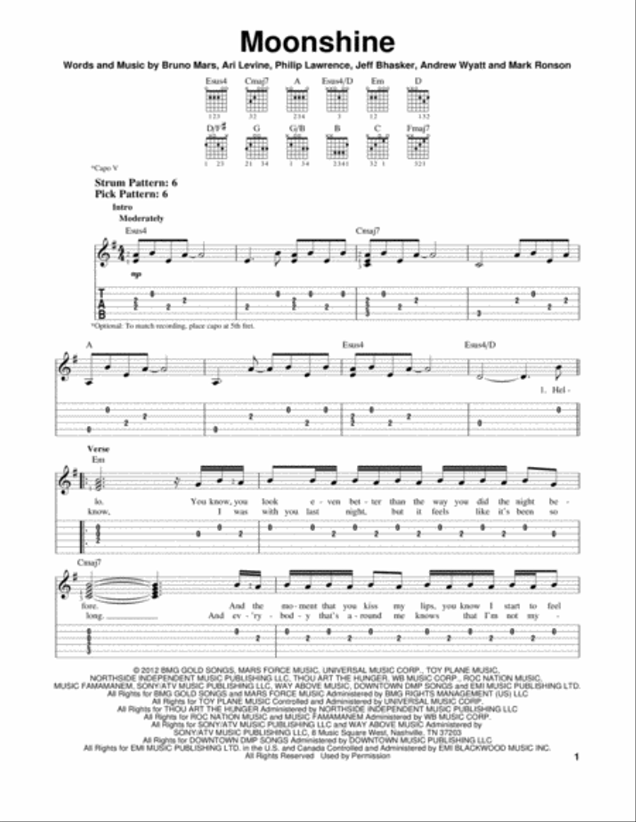 Moonshine Acoustic Guitar scores gallery preview page 1