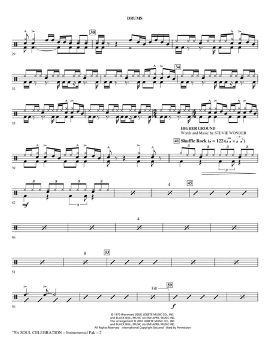 70s Soul Celebration (Medley) - Drums Choir scores gallery preview page 2