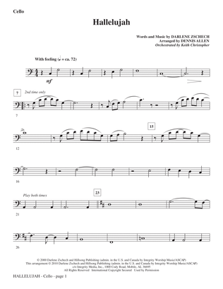 Book cover for Hallelujah (arr. Dennis Allen) - Cello