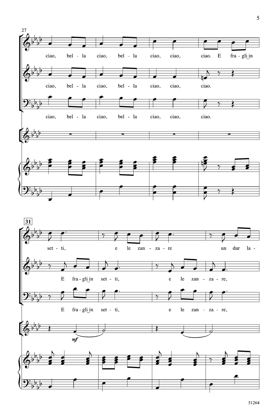Bella Ciao Bella Ciao Choir scores gallery preview page 4