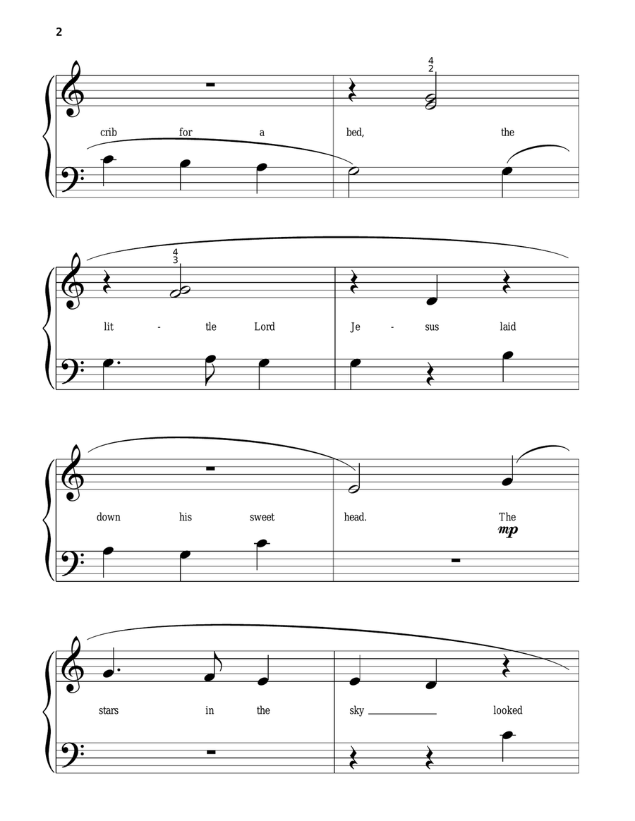 Away In A Manger (arr. Phillip Keveren) Easy Piano scores gallery preview page 2