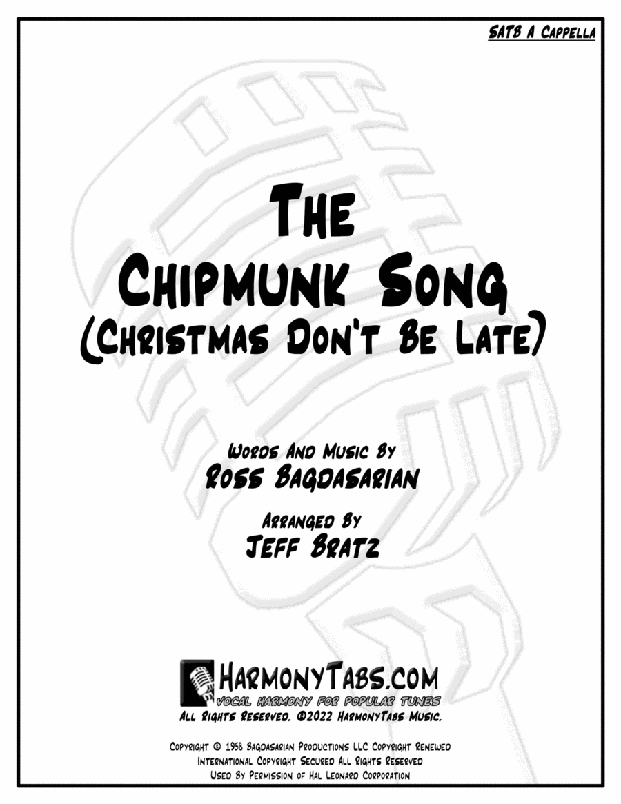 The Chipmunk Song The Chipmunk Song 4-Part scores gallery preview page 1