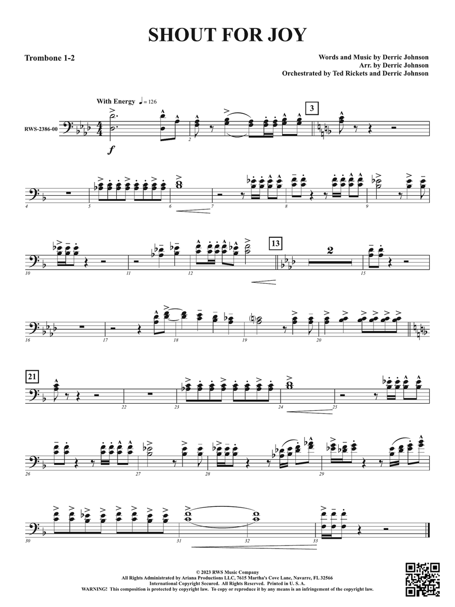 Shout for Joy: 1st & 2nd Trombones