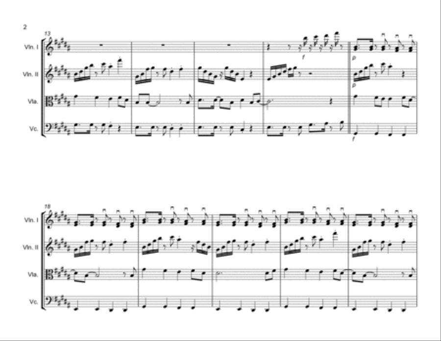 Rather Be String Quartet scores gallery preview page 2