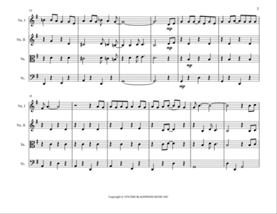 Put Your Hand In The Hand String Quartet scores gallery preview page 2