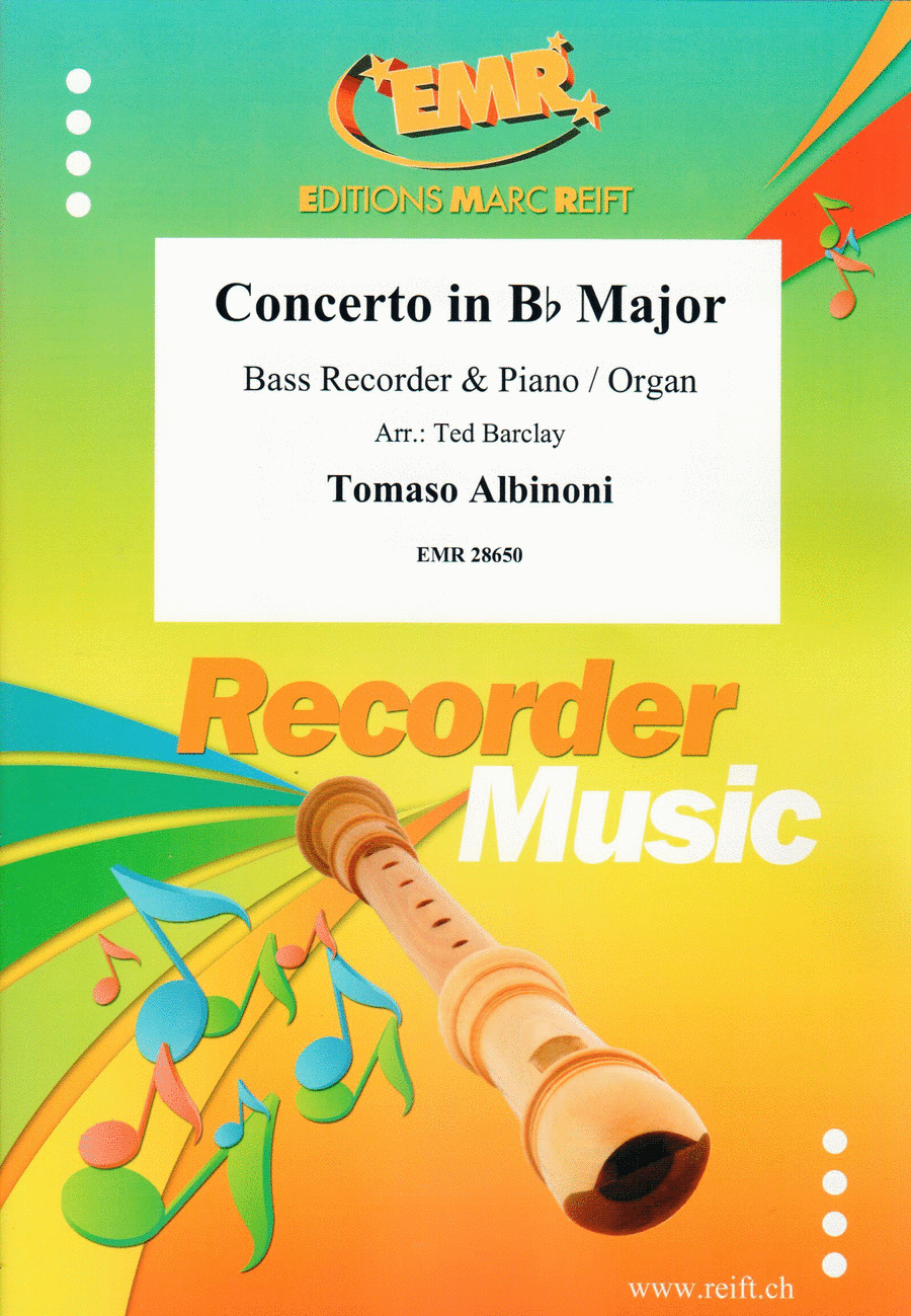 Concerto in Bb Major Bass Recorder scores gallery preview page 1