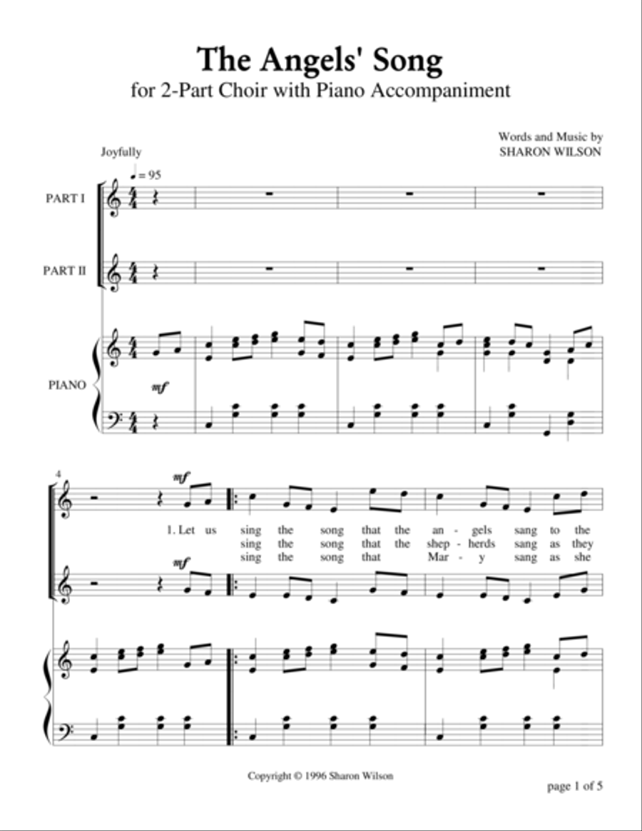 The Angels' Song (2-Part Choir, C Major) 2-Part scores gallery preview page 2