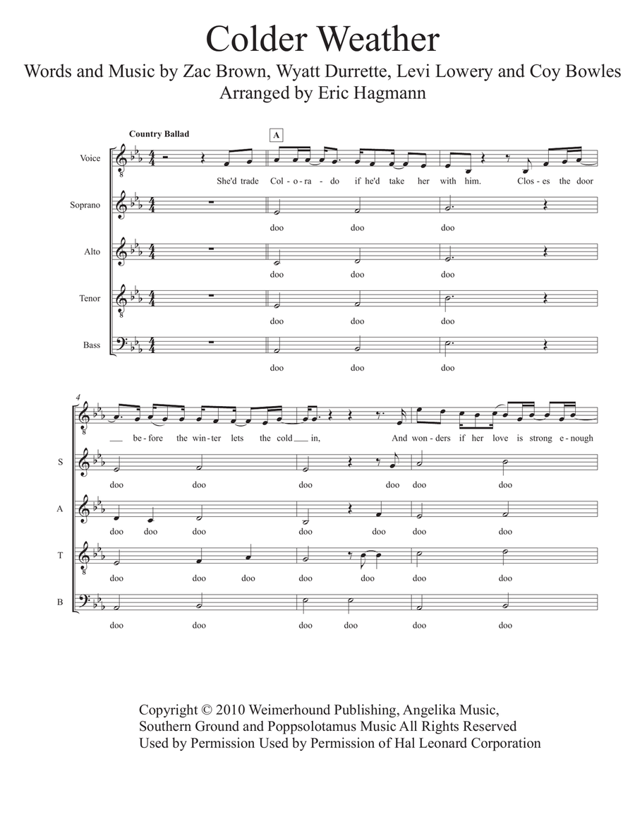 Colder Weather 4-Part scores gallery preview page 1