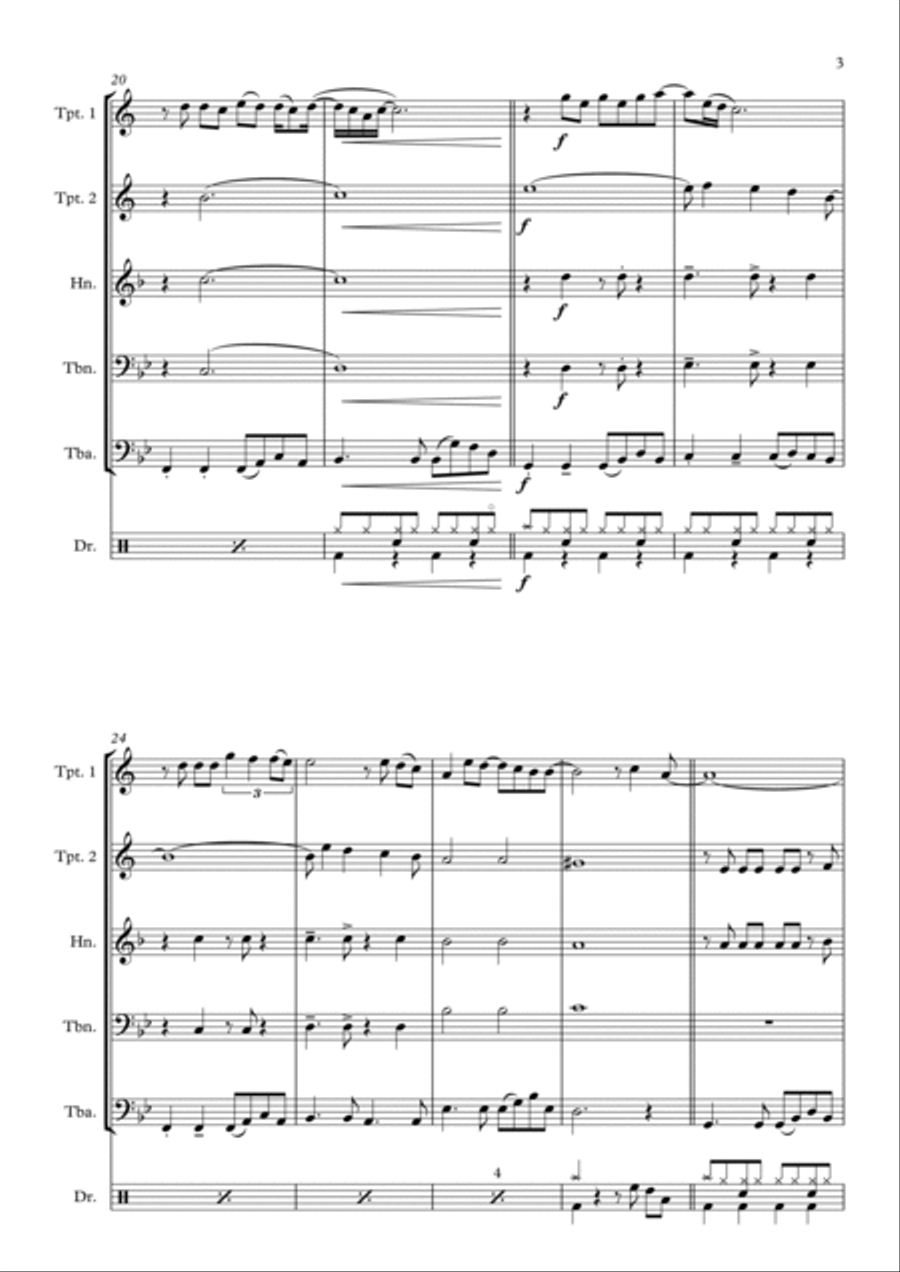 Flowers Flowers Brass Quintet scores gallery preview page 3