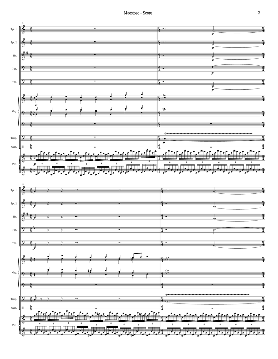 Maestoso, from Symphony #3 "Organ" (for Brass Quintet and Organ) image number null