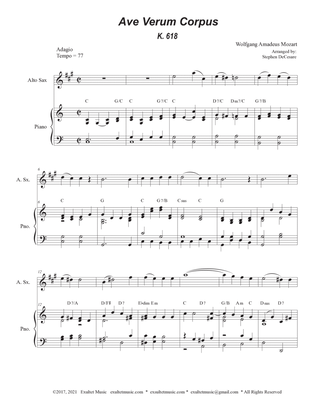 Book cover for Ave Verum Corpus (Alto Saxophone - Piano Accompaniment)