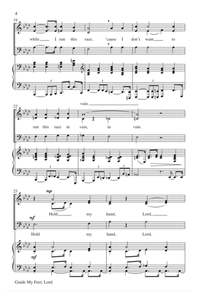 Guide My Feet, Lord by John Carter 4-Part - Sheet Music