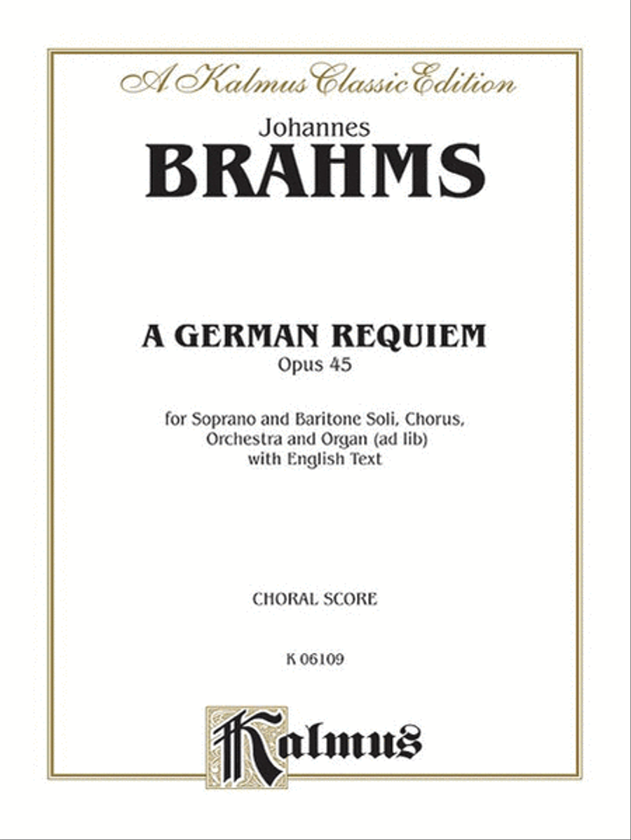 A German Requiem, Op. 45 4-Part scores gallery preview page 1