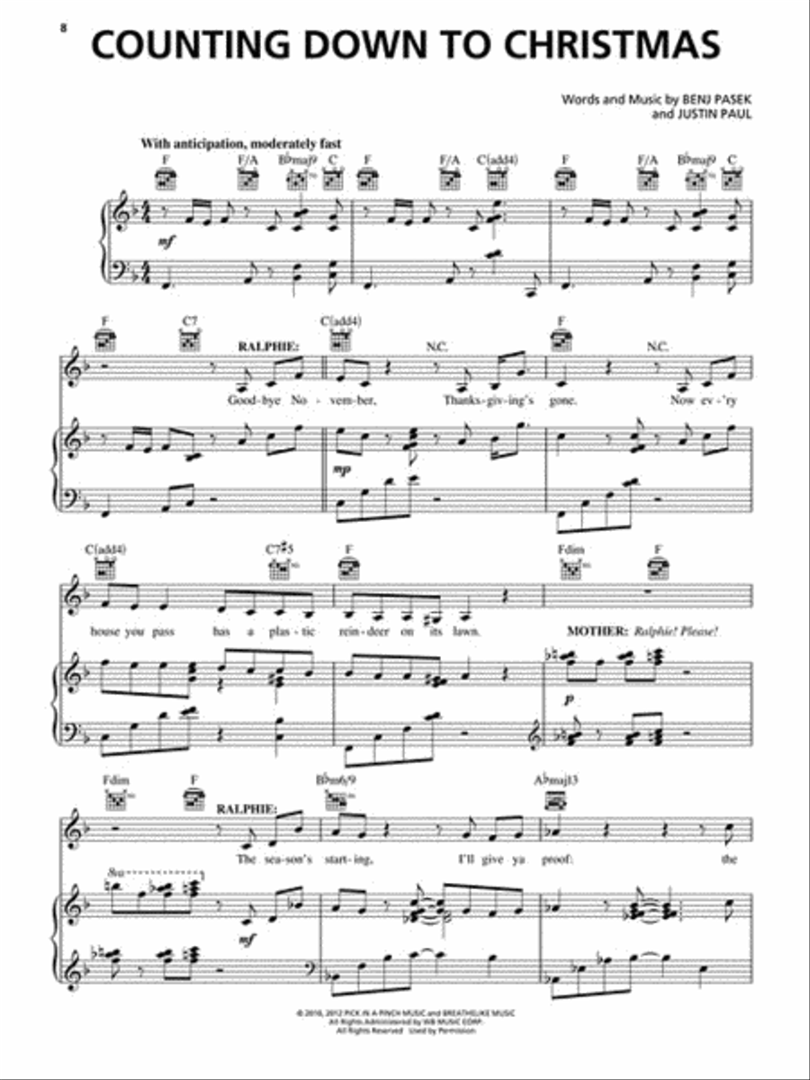 A Christmas Story – The Musical Piano, Vocal scores gallery preview page 3
