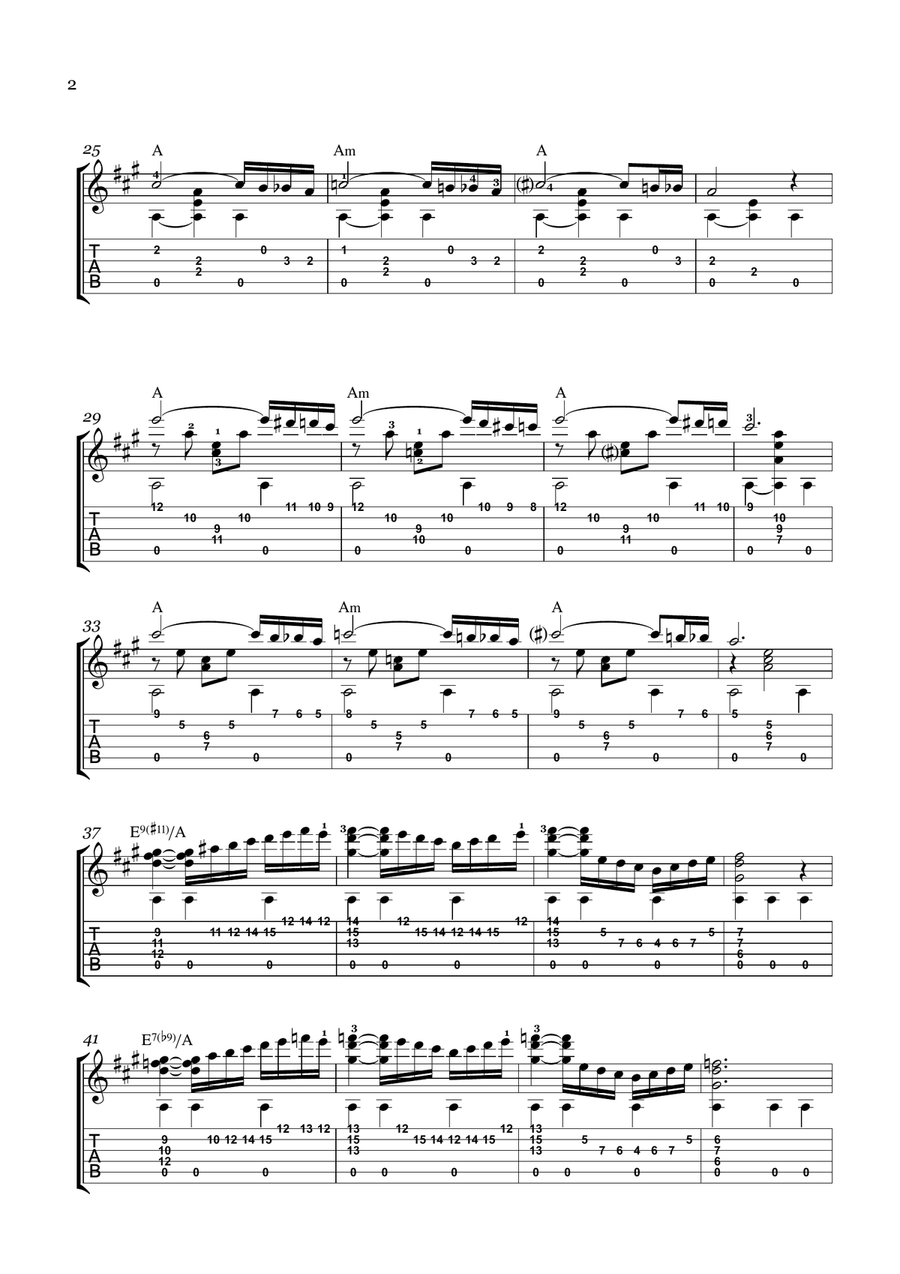 "Song of India / Песня индийского гостя" - guitar arrangement with TAB and chord symbols image number null