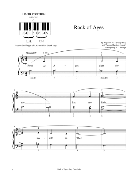 Rock of Ages - Easy Piano Solo image number null