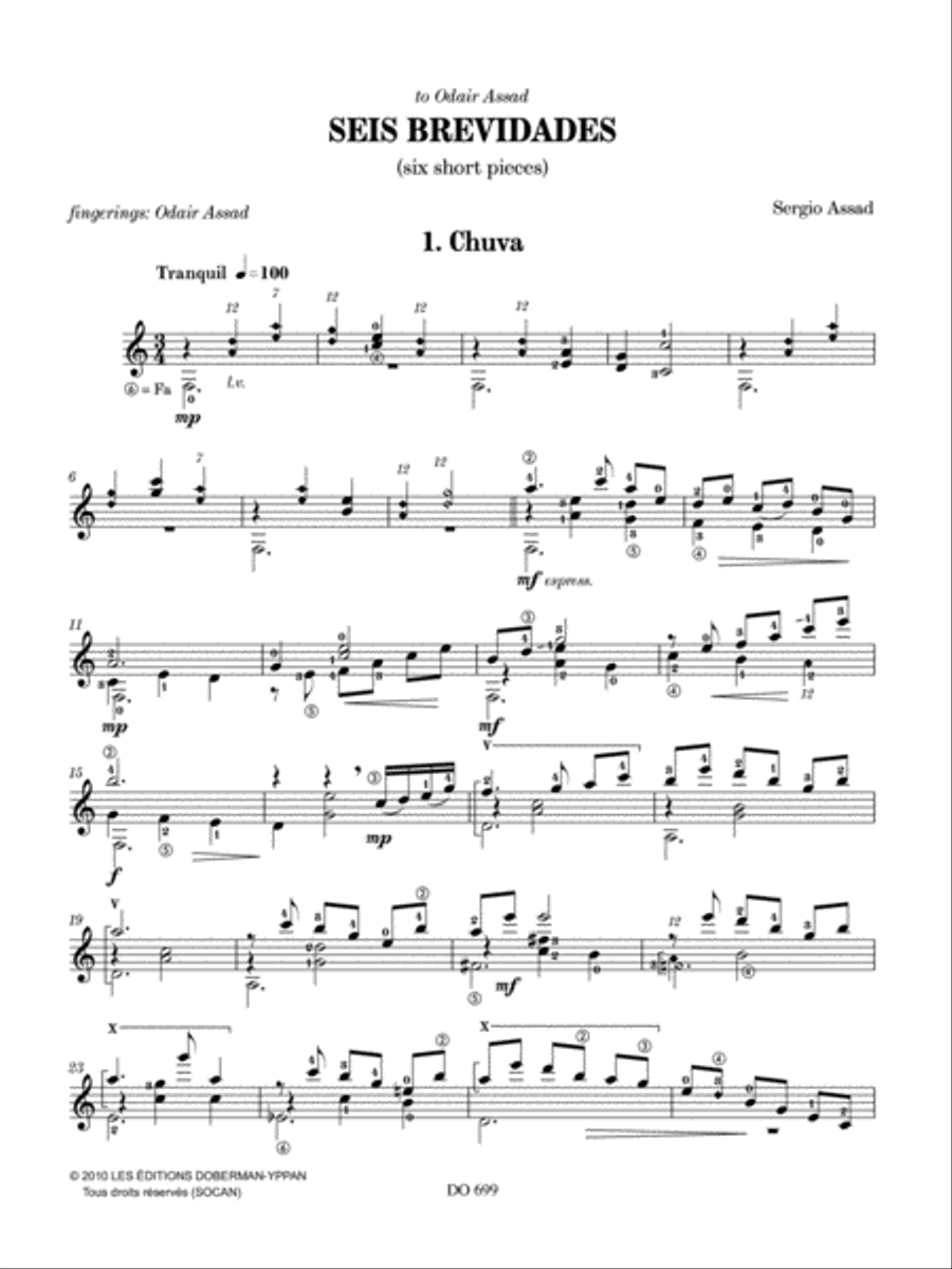 Seis Brevidades (six short pieces) Classical Guitar scores gallery preview page 2