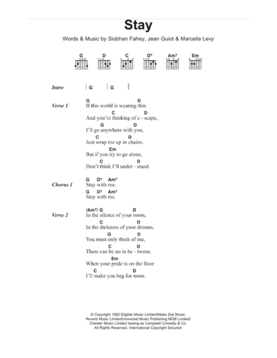 Stay Acoustic Guitar scores gallery preview page 1