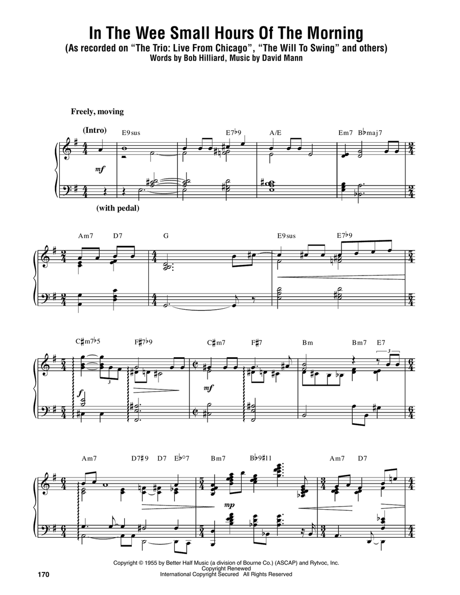 In The Wee Small Hours Of The Morning Piano scores gallery preview page 1