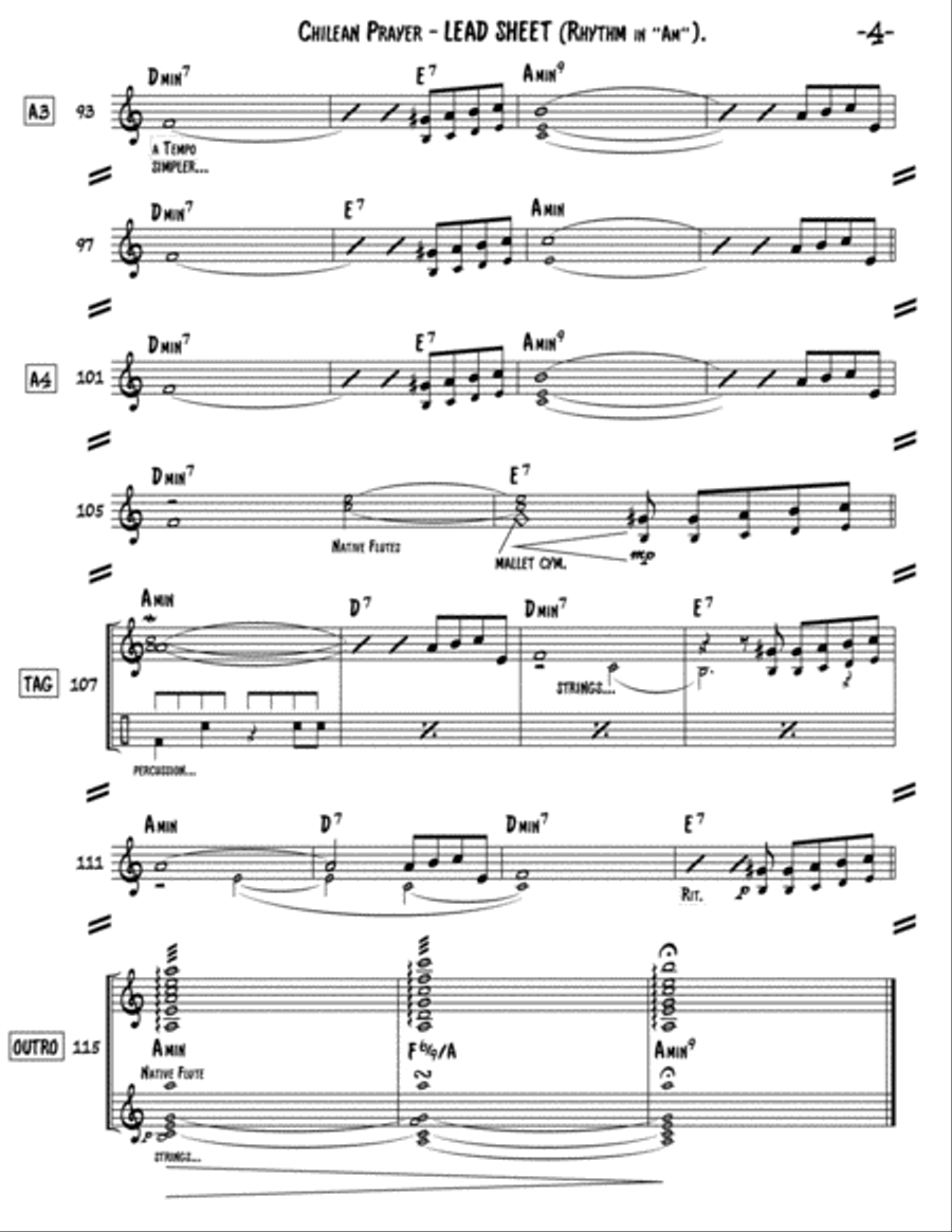 Chilean Prayer (Lead Sheet & Additional Parts) Guitar Ensemble scores gallery preview page 4